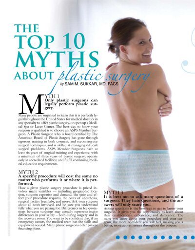 THE TOP 10 MYTHS ABOUT PLASTIC SURGERY