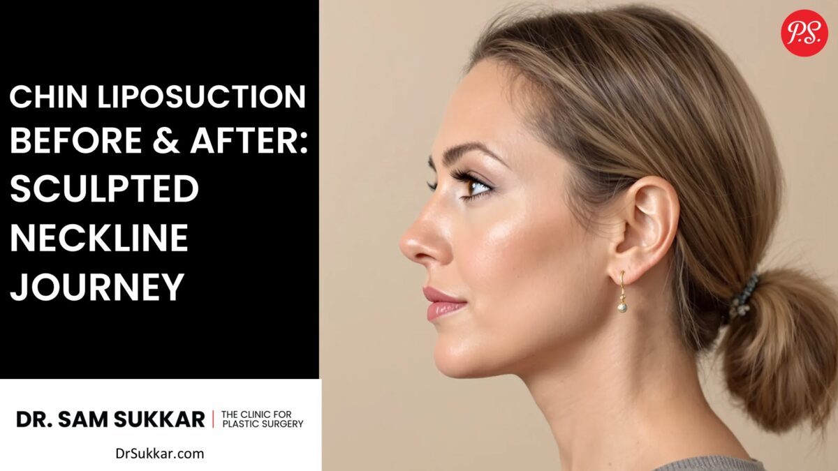 Chin Liposuction Before & After: Sculpted Neckline Journey By Dr Sam Sukkar MD